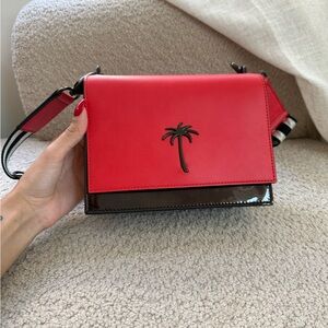 Tomas Maier Red and Black Palm Tree Women's Bag